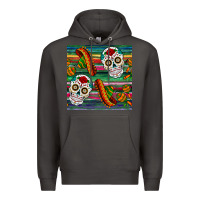 Smoke sugar skull seamless pattern Premium Hoodie - BundleAndBundleShop
