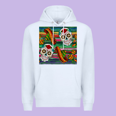 Sugar Skull Seamless Pattern Premium Hoodie Designed By Bundleandbundleshop