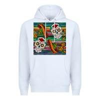 White sugar skull seamless pattern Premium Hoodie - BundleAndBundleShop