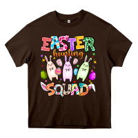 Chocolate Brown Easter Hunting Squad Heavy Core Tee - CowhideDigitalArt