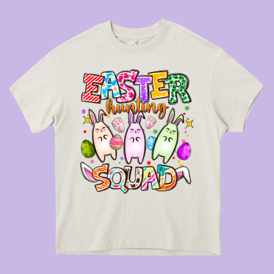 Easter Hunting Squad Heavy Core Tee Designed By Cowhidedigitalart