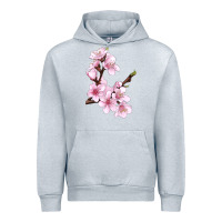 Heather Grey Peach Blossom Urban Hoodie - LillyAllenDesigns