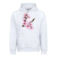 White Peach Blossom Urban Hoodie - LillyAllenDesigns