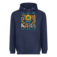 Navy i have two titles mom and nana and i rock them bot Heavyweight Hoodie - Zillion Design Studio