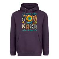Plum i have two titles mom and nana and i rock them bot Heavyweight Hoodie - Zillion Design Studio