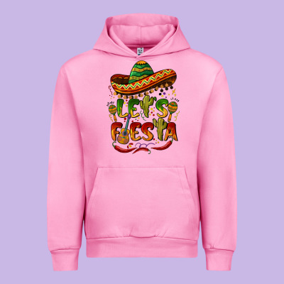 Let's Fiesta Mexican Hat Urban Hoodie Designed By Barkaloodesign