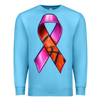 Ocean Blue Breast Cancer Ribbon Basketball Premium Sweatshirt - texasbilliewilder