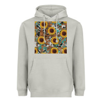 Moon Dust western sunflowers turquoise cowhide seamless background Heavyweight Hoodie - RanaPortraitStore