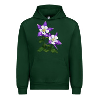 Forest Green rocky mountain columbine Urban Hoodie - LillyAllenDesigns