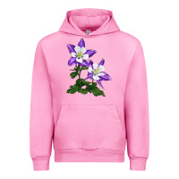 Fuchsia Pink rocky mountain columbine Urban Hoodie - LillyAllenDesigns