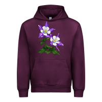 Mauve Wine rocky mountain columbine Urban Hoodie - LillyAllenDesigns