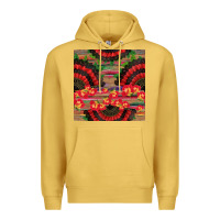 Antique Gold spanish hand fan seamless pattern Premium Hoodie - BundleAndBundleShop