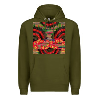 Army Green spanish hand fan seamless pattern Premium Hoodie - BundleAndBundleShop