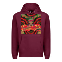 Burgundy spanish hand fan seamless pattern Premium Hoodie - BundleAndBundleShop