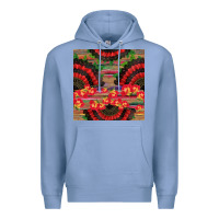 Colony Blue spanish hand fan seamless pattern Premium Hoodie - BundleAndBundleShop
