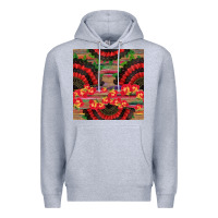Heather Grey spanish hand fan seamless pattern Premium Hoodie - BundleAndBundleShop