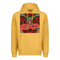 Mustard spanish hand fan seamless pattern Premium Hoodie - BundleAndBundleShop