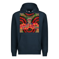 Navy spanish hand fan seamless pattern Premium Hoodie - BundleAndBundleShop