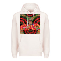 Pale Pink spanish hand fan seamless pattern Premium Hoodie - BundleAndBundleShop