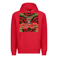 Red spanish hand fan seamless pattern Premium Hoodie - BundleAndBundleShop