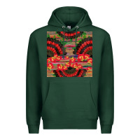 Sports Green spanish hand fan seamless pattern Premium Hoodie - BundleAndBundleShop