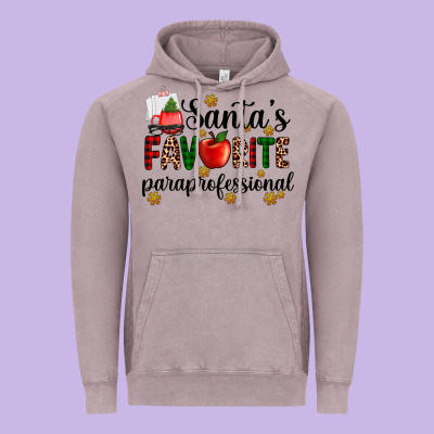 Santa's Favorite  Paraprofesyonal Vintage Hoodie Designed By Adodesignshop