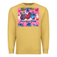 Antique Gold peace love stitch Premium Sweatshirt - Zillion Design Studio
