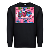 Black peace love stitch Premium Sweatshirt - Zillion Design Studio