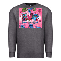 Charcoal Heather peace love stitch Premium Sweatshirt - Zillion Design Studio