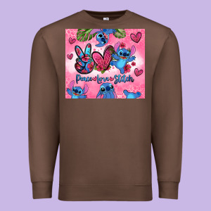 Peace Love Stitch Premium Sweatshirt Designed By Zillion Design Studio