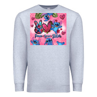 Heather Grey peace love stitch Premium Sweatshirt - Zillion Design Studio
