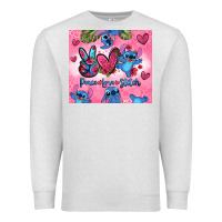 Oatmeal Heather peace love stitch Premium Sweatshirt - Zillion Design Studio