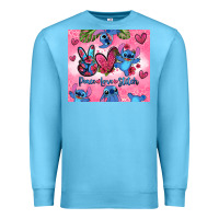 Ocean Blue peace love stitch Premium Sweatshirt - Zillion Design Studio