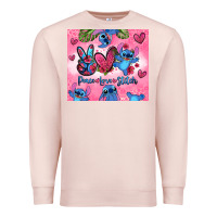 Pale Pink peace love stitch Premium Sweatshirt - Zillion Design Studio