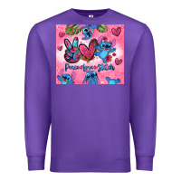 Purple peace love stitch Premium Sweatshirt - Zillion Design Studio