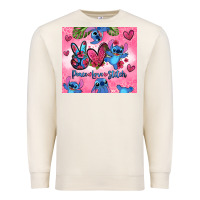 Sandshell peace love stitch Premium Sweatshirt - Zillion Design Studio