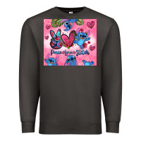 Smoke peace love stitch Premium Sweatshirt - Zillion Design Studio