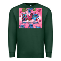 Sports Green peace love stitch Premium Sweatshirt - Zillion Design Studio