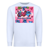 White peace love stitch Premium Sweatshirt - Zillion Design Studio