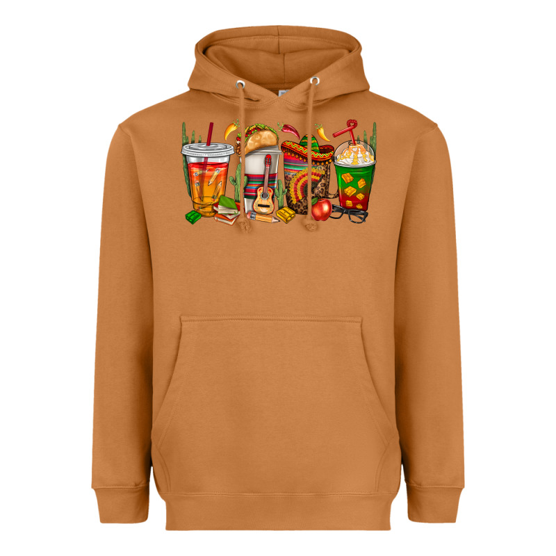 Spanish Teacher Coffee Cups Heavyweight Hoodie by texasbilliewilder | Teevron