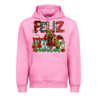 Fuchsia Pink feliz navidad lady of Guadalupe christmas coffee Urban Hoodie - Jasminsmagicworld
