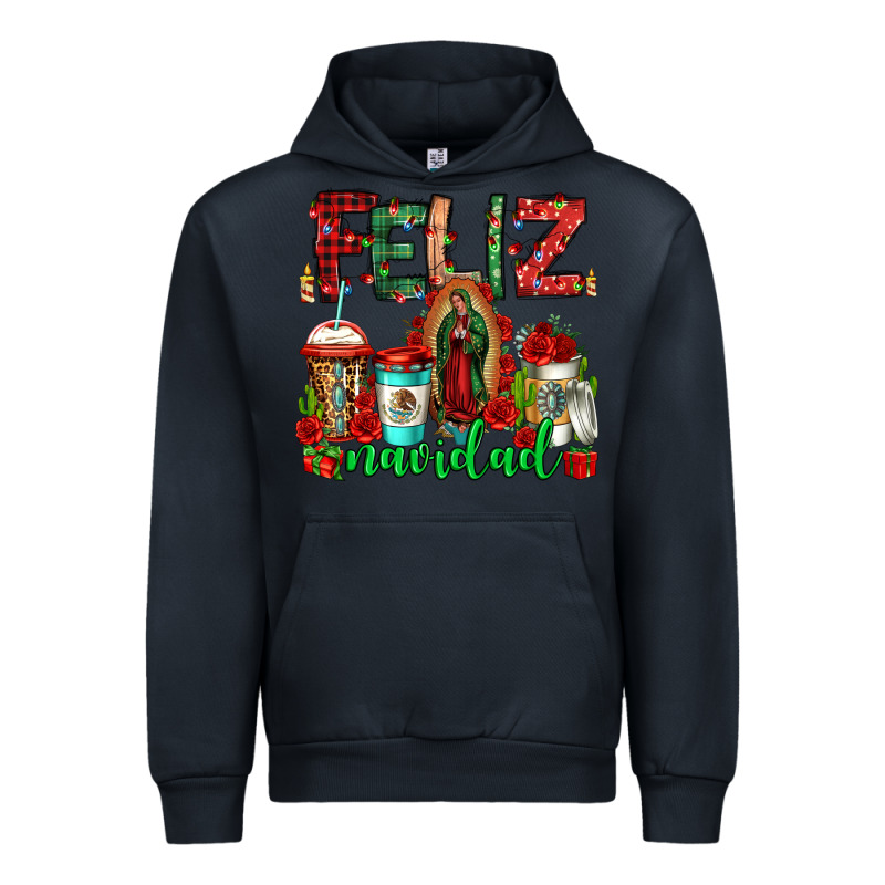 Feliz Navidad Lady Of Guadalupe Christmas Coffee Urban Hoodie by Jasminsmagicworld | Teevron