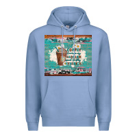 Colony Blue iced coffee because my sarcasm need to stay hydrated Premium Hoodie - Artiststas