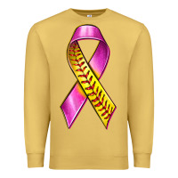 Antique Gold Breast Cancer Ribbon Softball Premium Sweatshirt - texasbilliewilder