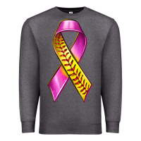 Charcoal Heather Breast Cancer Ribbon Softball Premium Sweatshirt - texasbilliewilder