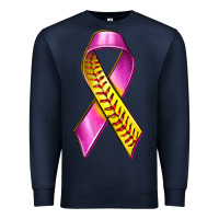 Navy Breast Cancer Ribbon Softball Premium Sweatshirt - texasbilliewilder