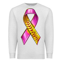 Oatmeal Heather Breast Cancer Ribbon Softball Premium Sweatshirt - texasbilliewilder