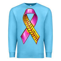 Ocean Blue Breast Cancer Ribbon Softball Premium Sweatshirt - texasbilliewilder