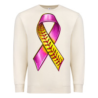 Sandshell Breast Cancer Ribbon Softball Premium Sweatshirt - texasbilliewilder