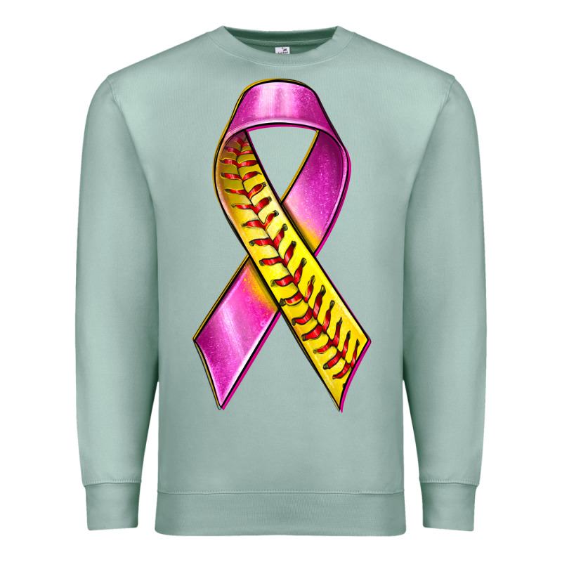 Breast Cancer Ribbon Softball Premium Sweatshirt by texasbilliewilder | Teevron